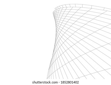abstract buildings, architectural drawing 3d