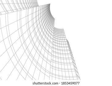 dibujo arquitectónico de edificios abstractos 3d