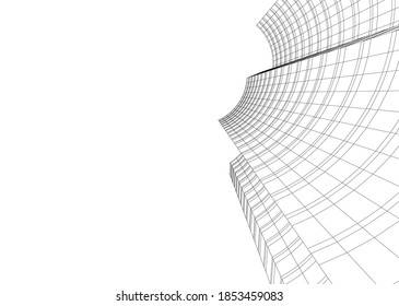 abstract buildings architectural drawing 3d