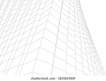 abstrakte Gebäude, architektonische Zeichnung 3d
