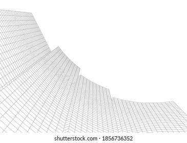 abstract buildings architectural drawing 3d
