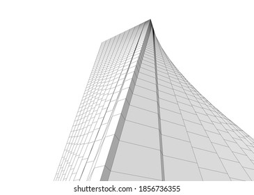 abstract buildings architectural drawing 3d
