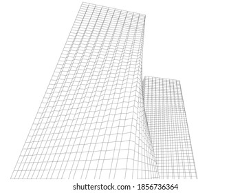 abstract buildings architectural drawing 3d