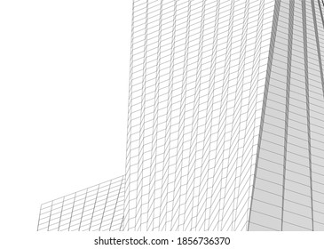 dibujo arquitectónico de edificios abstractos 3d