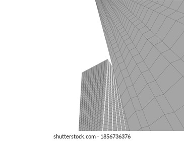 abstract buildings architectural drawing 3d
