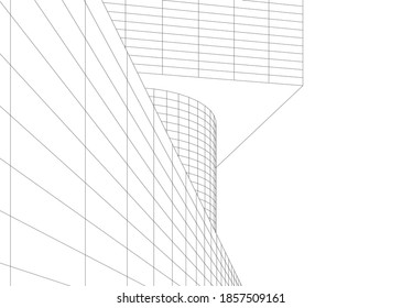 abstract buildings architectural drawing 3d