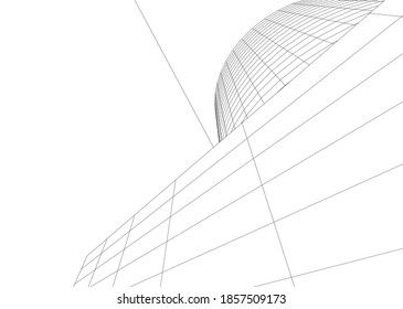 abstract buildings architectural drawing 3d