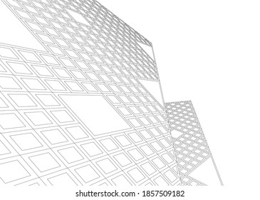 dibujo arquitectónico de edificios abstractos 3d