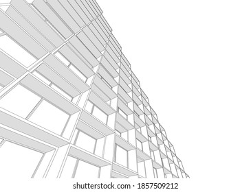 abstract buildings architectural drawing 3d