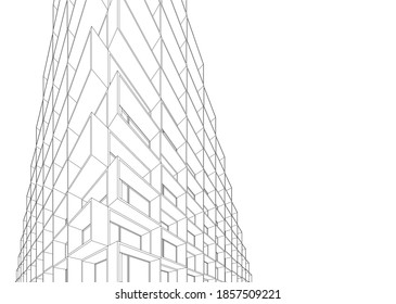 abstract buildings architectural drawing 3d