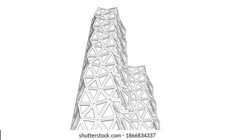 dibujo arquitectónico de edificios abstractos 3d