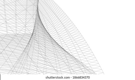 abstract buildings architectural drawing 3d