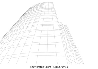 abstract buildings architectural drawing 3d