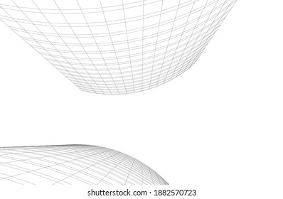 dibujo arquitectónico de edificios abstractos 3d