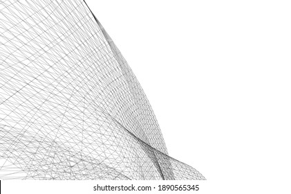 abstract buildings architectural drawing 3d