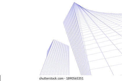 dibujo arquitectónico de edificios abstractos 3d