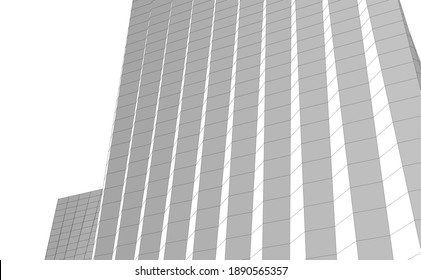 abstract buildings architectural drawing 3d