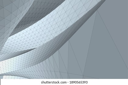 dibujo arquitectónico de edificios abstractos 3d