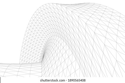 abstract buildings architectural drawing 3d