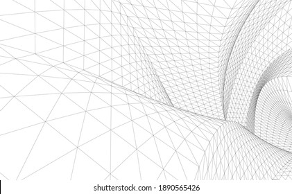abstract buildings architectural drawing 3d
