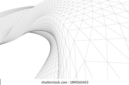 dibujo arquitectónico de edificios abstractos 3d