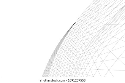 abstract buildings architectural drawing 3d
