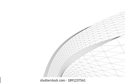 abstract buildings architectural drawing 3d