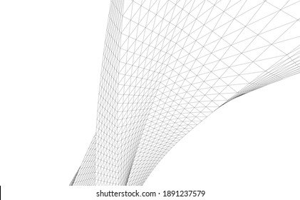 abstrakte Gebäude, architektonische Zeichnung 3d