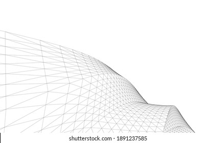dibujo arquitectónico de edificios abstractos 3d