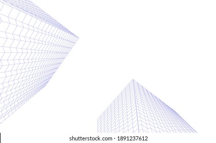 abstract buildings architectural drawing 3d