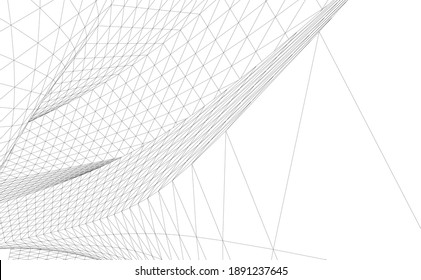 abstract buildings architectural drawing 3d
