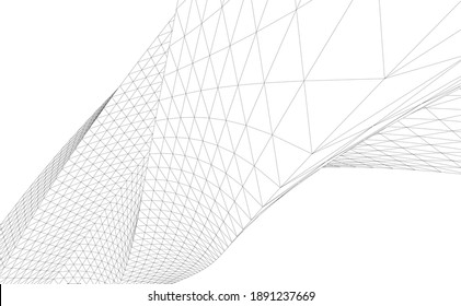 abstract buildings architectural drawing 3d