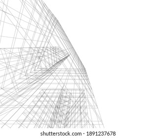 abstract buildings architectural drawing 3d