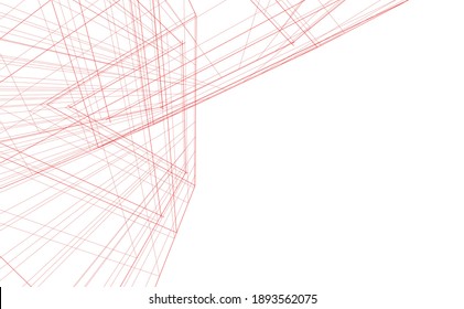 abstract buildings architectural drawing 3d