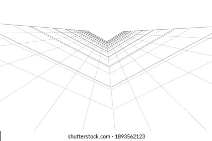 abstract buildings architectural drawing 3d