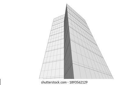 abstract buildings architectural drawing 3d