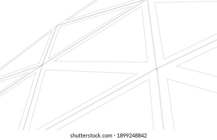abstrakte Gebäude, architektonische Zeichnung 3d