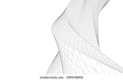 abstract buildings architectural drawing 3d