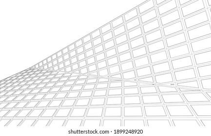 dibujo arquitectónico de edificios abstractos 3d