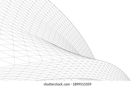 abstract buildings architectural drawing 3d
