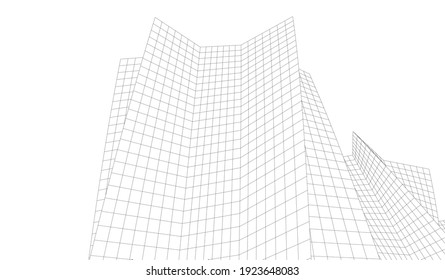 abstract buildings architectural drawing 3d