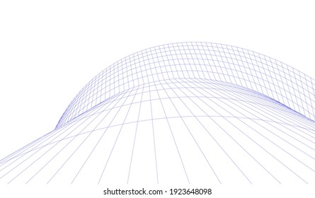 abstract buildings architectural drawing 3d
