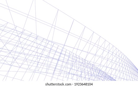 abstract buildings architectural drawing 3d