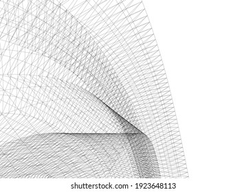 abstract buildings architectural drawing 3d