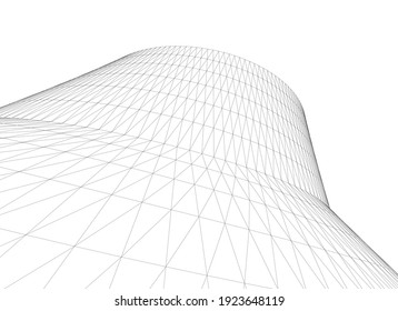 abstract buildings architectural drawing 3d