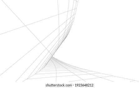 abstract buildings architectural drawing 3d
