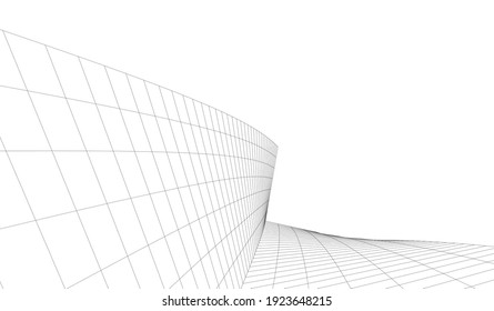 abstract buildings architectural drawing 3d