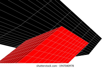 abstract buildings architectural drawing 3d illustration