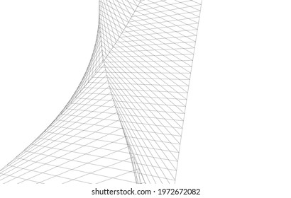 abstract buildings architectural drawing 3d