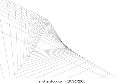 abstract buildings architectural drawing 3d